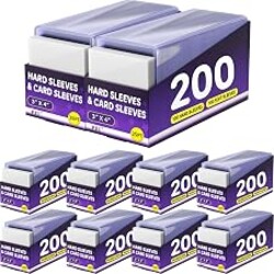 2000 Card Sleeves Hard Plastic, 3×4 Baseball Card Holder for Sports Cards | Trading Card Protectors,35pt Hard Top Cases for Football MTG PKM Game Trading Cards（1000 Hard Sleeves + 1000 Soft Sleeves)