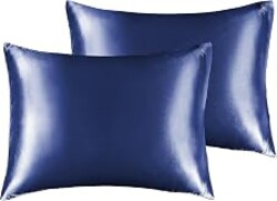 BEDELITE Satin Pillowcases, Toddler Size 13x18 Inch, Navy, Set of 2 | Similar to Silk Pillow Cases, Soft and Cooling, Reduces Friction, Gentle on Hair and Skin, Envelope Closure, Women Men Gift