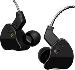 YINYOO CCZ Melody in Ear Monitors Earphones Headphones Wired Earbuds Without Microphone IEM HiFi Bass with 1DD 1BA, Ear fins, 4N OFC Cable for Musicians, Singer, on Stage, Studio (no mic, Dark Black)