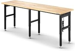 WORKPRO 96" Adjustable Workbench, Power Outlet & Pegboard, 4000LBS Capacity