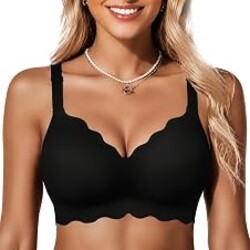 COCOMARTS Jelly Bras for Women No Underwire Scalloped Wireless Push Up Bra | Seamless Full Coverage Supportive Everyday Essentials Tshirt Bras, Soft Breathable Comfortable Bralettes