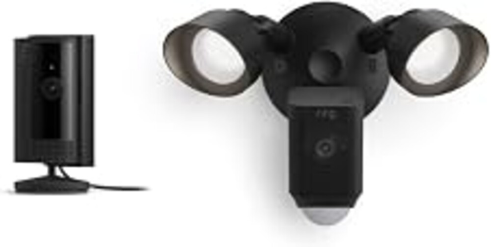Ring Floodlight Cam Wired Plus with All-new Ring Indoor Cam, Black