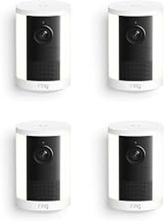 Ring Spotlight Cam 2K (newest model), Battery, Home or business security, Wide-Angle Retinal 2K Video, 6x Enhanced Zoom, Motion-Activated Spotlights, 4-Pack, White