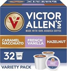 Victor Allen's Coffee Variety Pack (French Vanilla Flavored, Caramel Macchiato, Hazelnut), 32 Count, Single Serve Coffee Pods for Keurig K-Cup Brewers