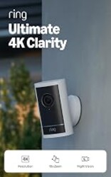 Ring Outdoor Cam 4K Pro (newest model) with PoE+ Converter Mount, Retinal 4K video, 10x Enhanced Zoom, and Night Vision, White