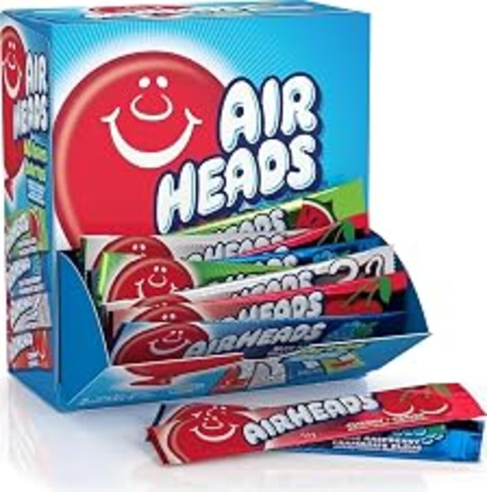 Airheads Full-Size Candy Bars, Assorted Taffy Variety Pack, 60 Count Box | Individually Wrapped Bulk Candy, Assorted Fruit Flavors, Artificially Flavored