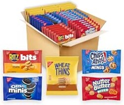 OREO Mini Cookies, Mini CHIPS AHOY! Cookies, RITZ Bits Cheese Crackers, Nutter Butter Bites & Wheat Thins Crackers, Nabisco Cookie & Cracker Variety Pack, 50 Snack Packs