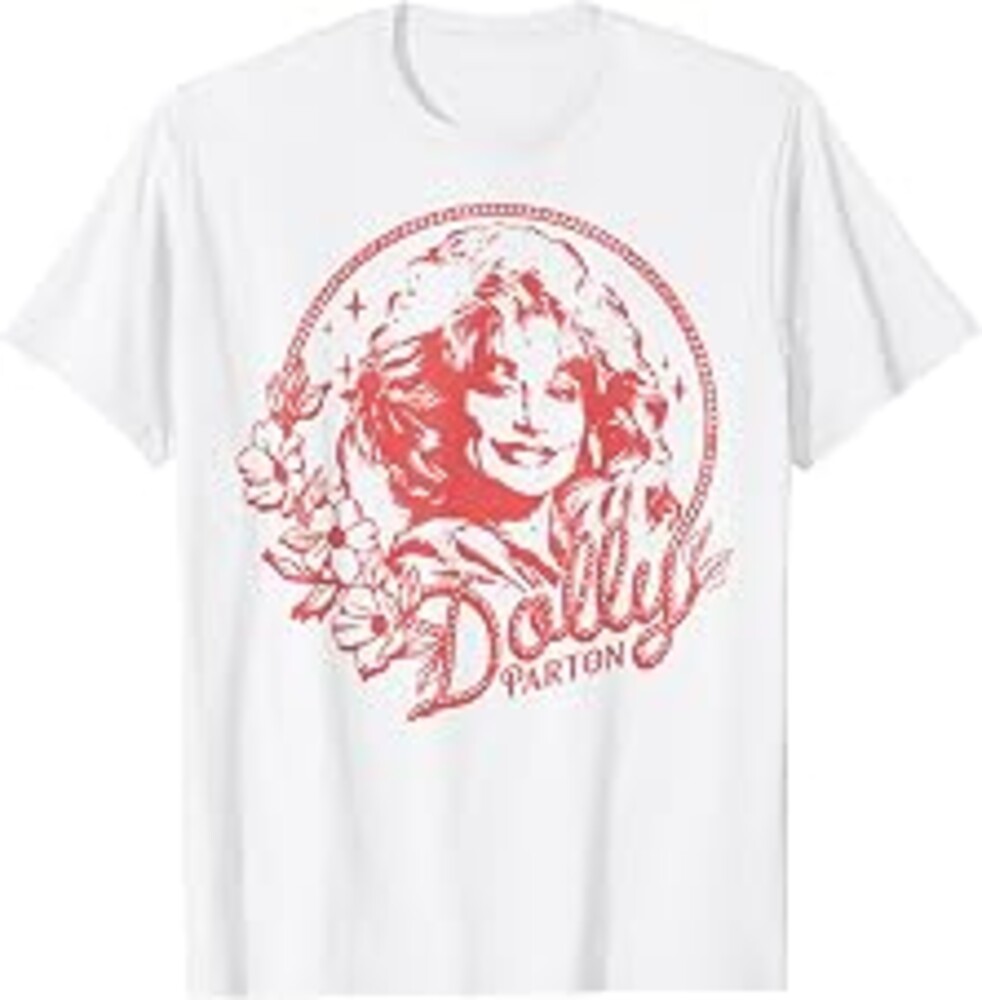 Dolly Parton Rope and Flower Framed Minimalistic Portrait T-Shirt