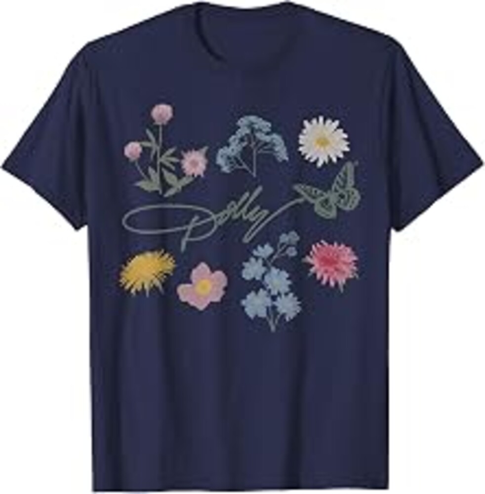 Dolly Parton Signature Encircled by Butterfly and Flowers T-Shirt