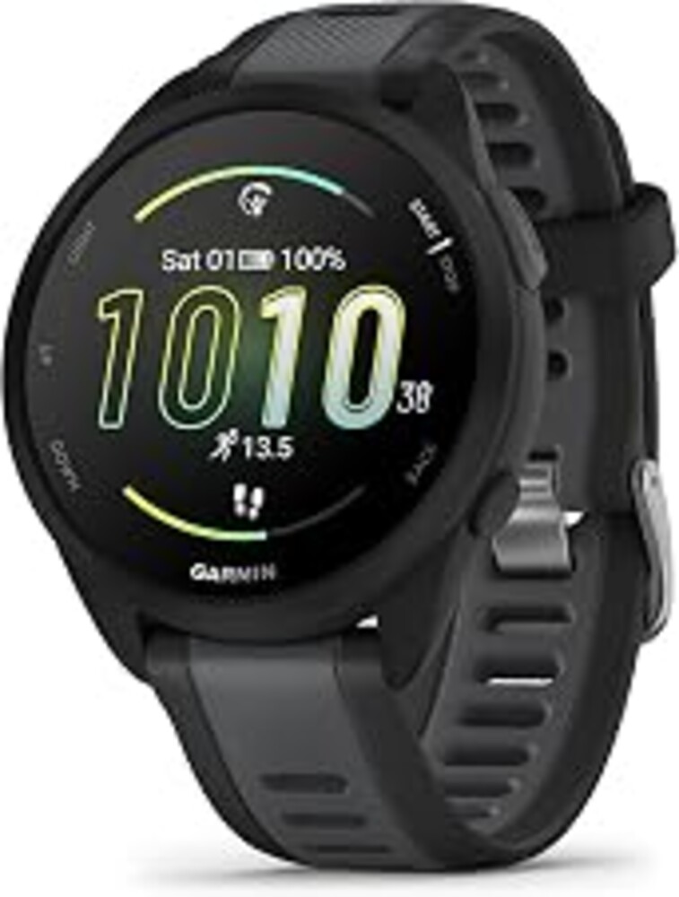 Garmin Forerunner® 165, Running Smartwatch, 43mm, Black | Essential Training & Recovery Features, Built-In GPS for Distance, Pace & Speed, Garmin Coach, Daily Suggested Workouts