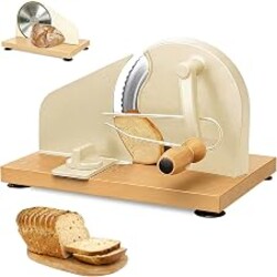 Bread Slicer for Homemade Bread,Manual Sourdough Bread Cutter Making Tools for Sandwich,Adjustable Thickness, Hand Crank with Scale Line & Suction Cup & Metal Guid