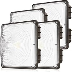 CINOTON 40W LED Canopy Lights UL Listed 5600LM 5000K Daylight 4 Pack | 9.5x9.5 Inch, IP65 Waterproof, 100-277V, UL Listed, Commercial Outdoor Gas Station and Garage Shop Carport Industrial Use