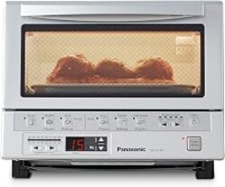 Panasonic FlashXpress Toaster Oven Countertop, 4-Slice Small Toaster Oven Compact Size with Double Infrared Heating, 6 Auto Cook Options and Precise Temperature Control, 1300W - NB-G110P (Silver)