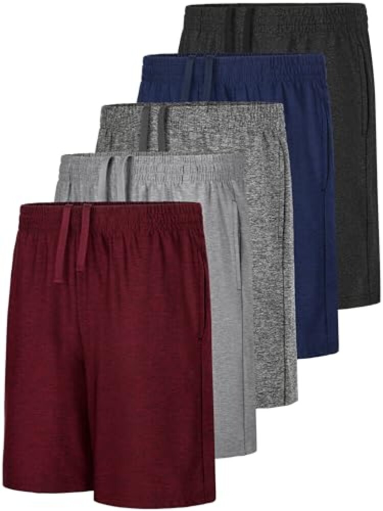 QWE 5 Pack Boys Athletic Shorts Basketba