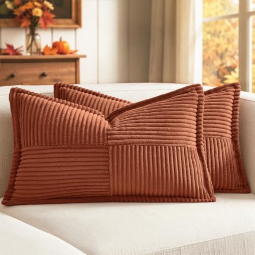 MIULEE Fall Rust Decorative Lumbar Throw