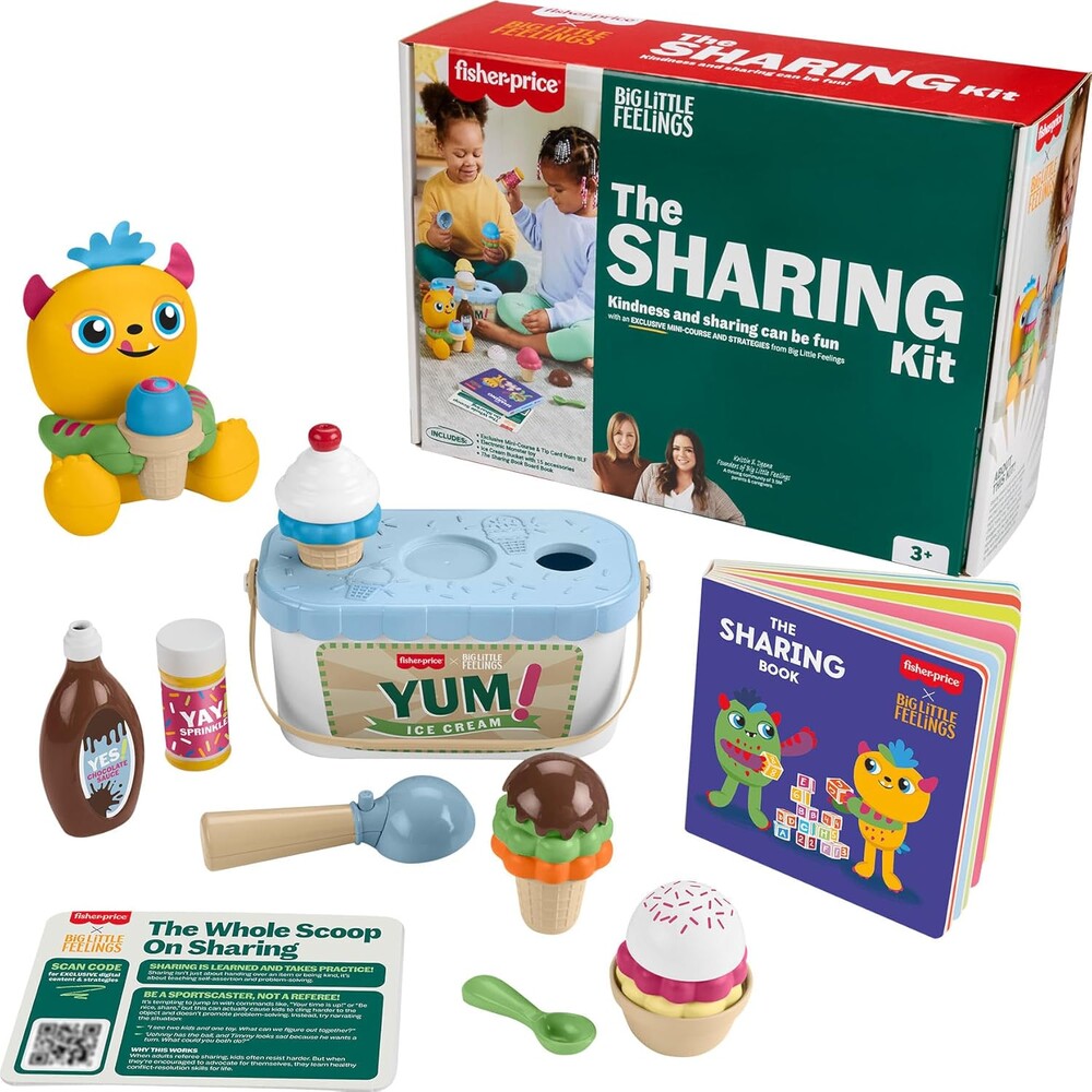 Fisher-Price Toddler Toys Big Little Feelings Sharing Kit, 18-Piece Set of Activities & Parenting Tips for Preschool Kids Ages 3 Years