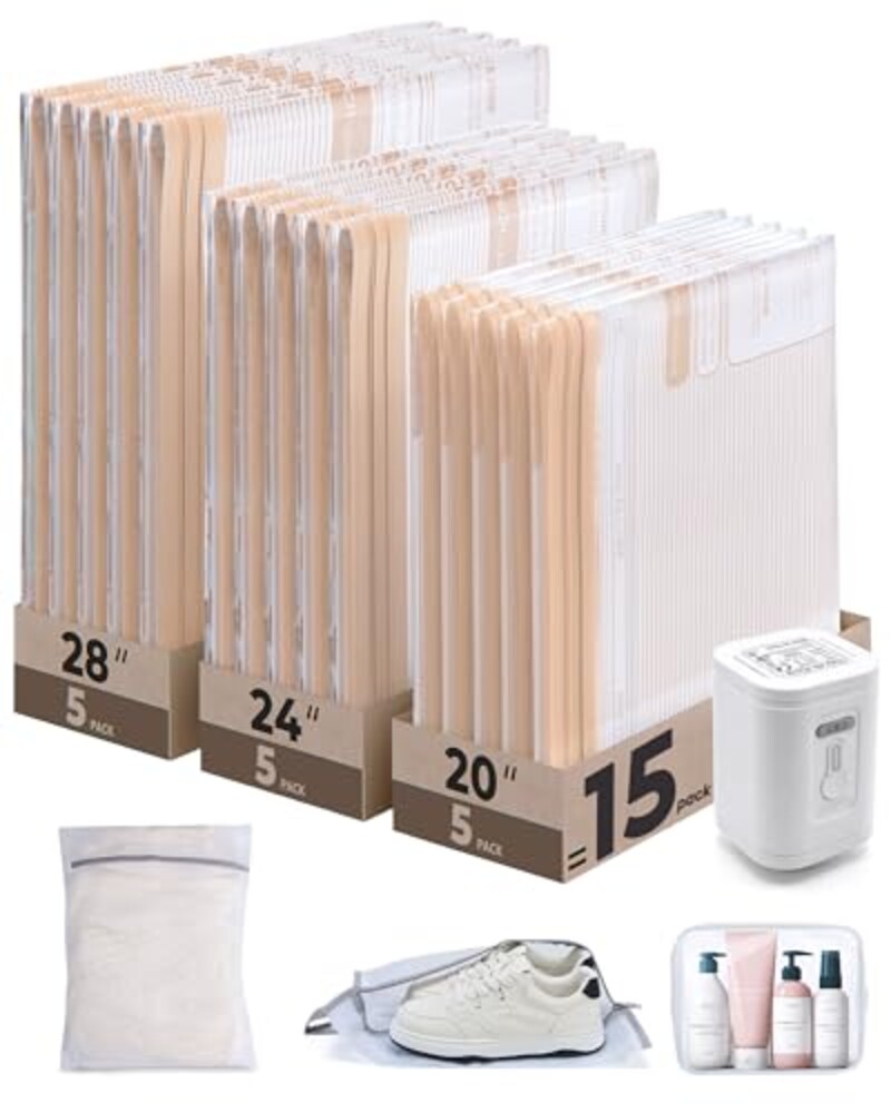BAGSMART Travel Vacuum Bags with Recharg