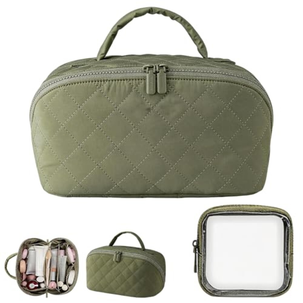 Hubaltuye 2 Pack Quilted Travel Makeup B