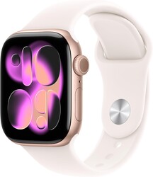 Apple Watch Series 11 [GPS 42mm] Smartwatch with Rose Gold Aluminum Case with Light Blush Sport Band - S/M. Sleep Score, Fitn