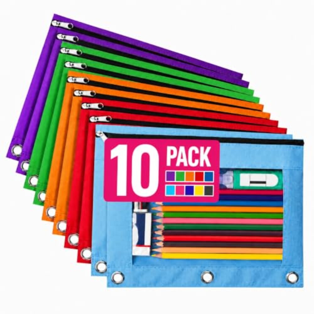 Forvencer 10 Pack Pocket for 3 Ring Bind