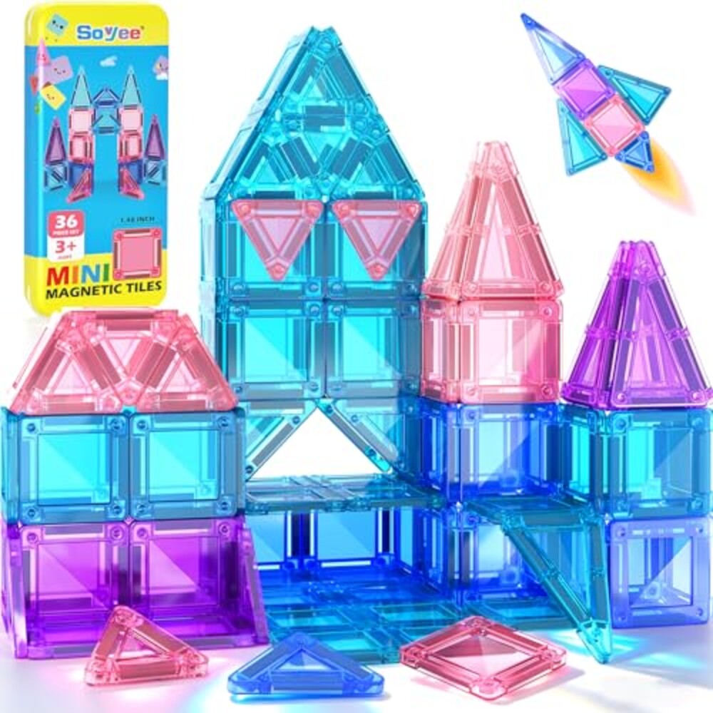 Mini Magnetic Tiles Kids Toys Travel Ess