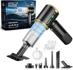 Cordless Car Vacuum Cleaner: 7-in-1 & 16000Pa Strong Suction - Blackish | Handheld Vacuum Cleaner with Brushless Motor - LED Battery Display & Type-C Charging - For Car, Home, Pet Hair