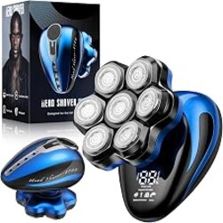 Xcdgiogw Head Shavers for Bald Men: 7D Bald Head Shavers for Men | Waterproof Wet or Dry Electric Razor - Smart LED Display / 90-Min Runtime / Type-C - Classic Motorcycle Style