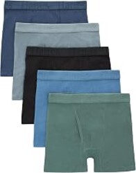 Hanes Boys' Originals Ultimate SuperSoft Boxer Brief Underwear, Assorted, 5-Pack