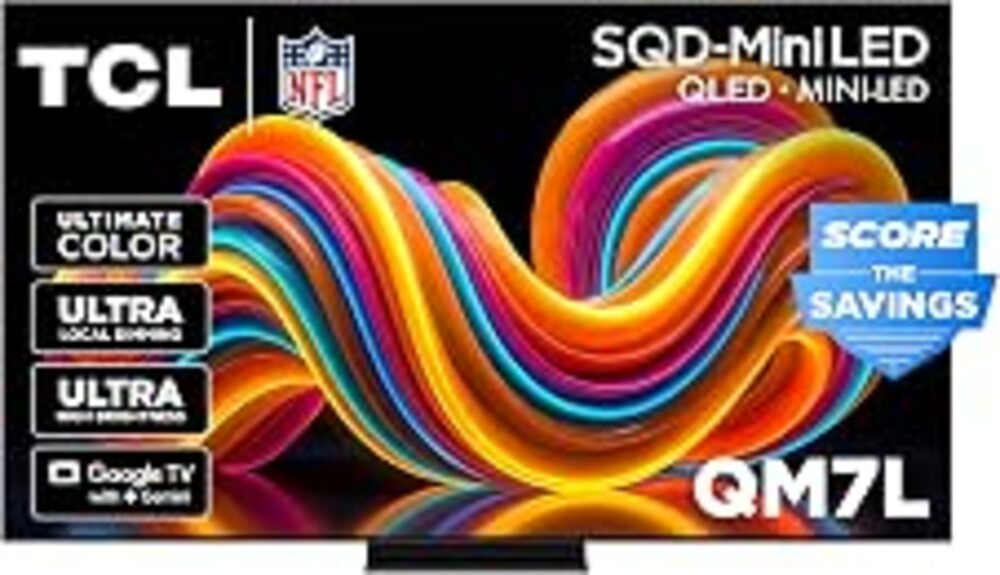 TCL 65 Inch Class QM7L Series | SQD-Mini-LED QLED Smart TV | 65QM7L, 2026 Model | 144Hz | Ultimate Color Ultra Brightness & Contrast | Google AI Bang & Olufsen | Voice Gaming Streaming Television