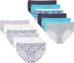 Hanes Girls' And Toddlers Underwear, Stretch Cotton Panties, 12-pack, Briefs, Bikini and Hipsters for Girls