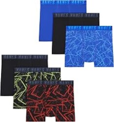Hanes Boys' Moves Breathable Boxer Brief Underwear, Performance Stretch Boxer Briefs for Boys, Moisture-wicking, 6-pk