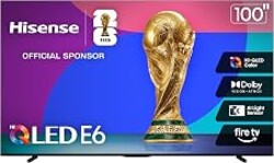 Hisense 100" Class E6 Series QLED 4K UHD Smart Fire TV (100E6QF, 2025 Model) - QLED, Native 144Hz, Dolby Vision IQ · Atmos, Motion Rate 240, HDR 10+, Game Mode Pro, Voice Remote with Alexa