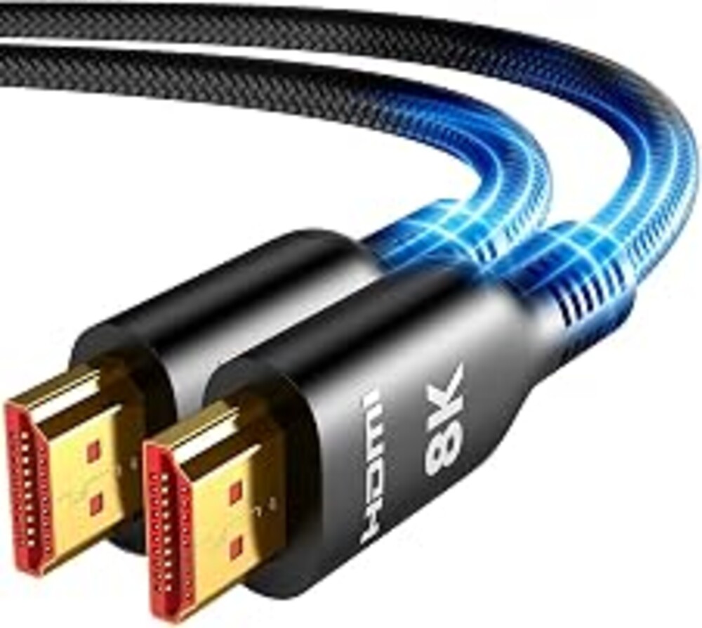 Highwings 8K Fiber Optic Long HDMI Cable 50FT, 48Gbps Ultra High Speed | HDMI 2.1 Cord Braided -8K@60Hz 4K@120Hz Dynamic HDR/eARC/HDCP 2.2&2.3/3D, Compatible for PS5/Monitor/Projector/DVD Player