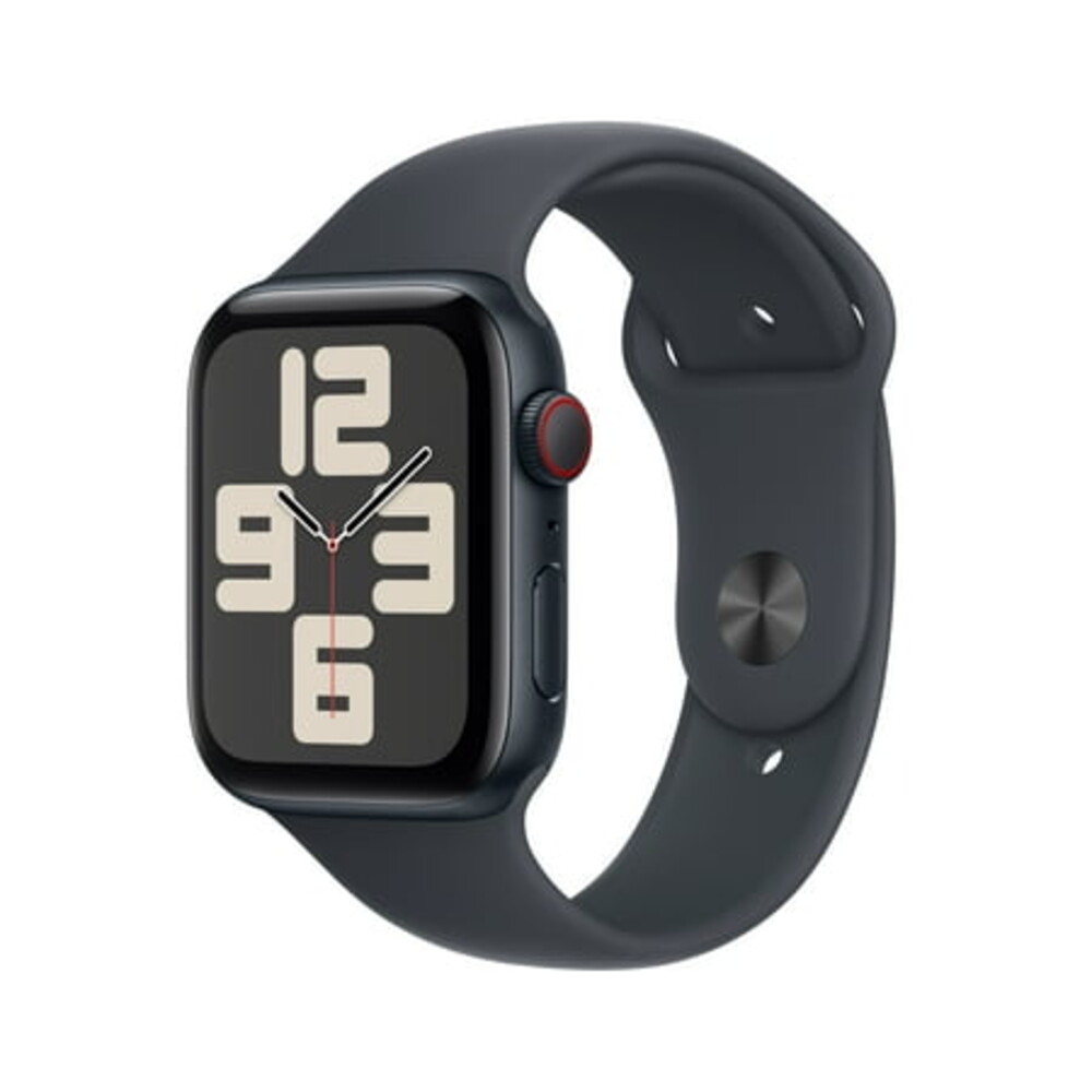 Apple Watch SE (2nd Gen) [GPS + Cellular] Smartwatch with 44mm Midnight Aluminum Case with Midnight Sport Band - S/M. Fitness & Sleep Tracker, Crash Detection, Heart Rate Monitor