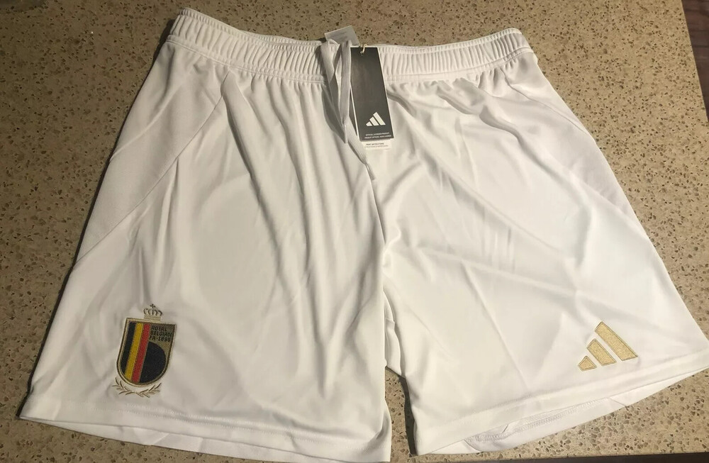 Belgium Adidas 2024 24/25 Away White Soccer Football Shorts NWT IQ0764 NWT XL