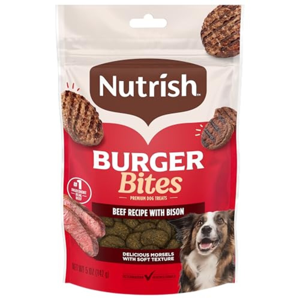 Nutrish Burger Bites Dog Treats, Beef Re