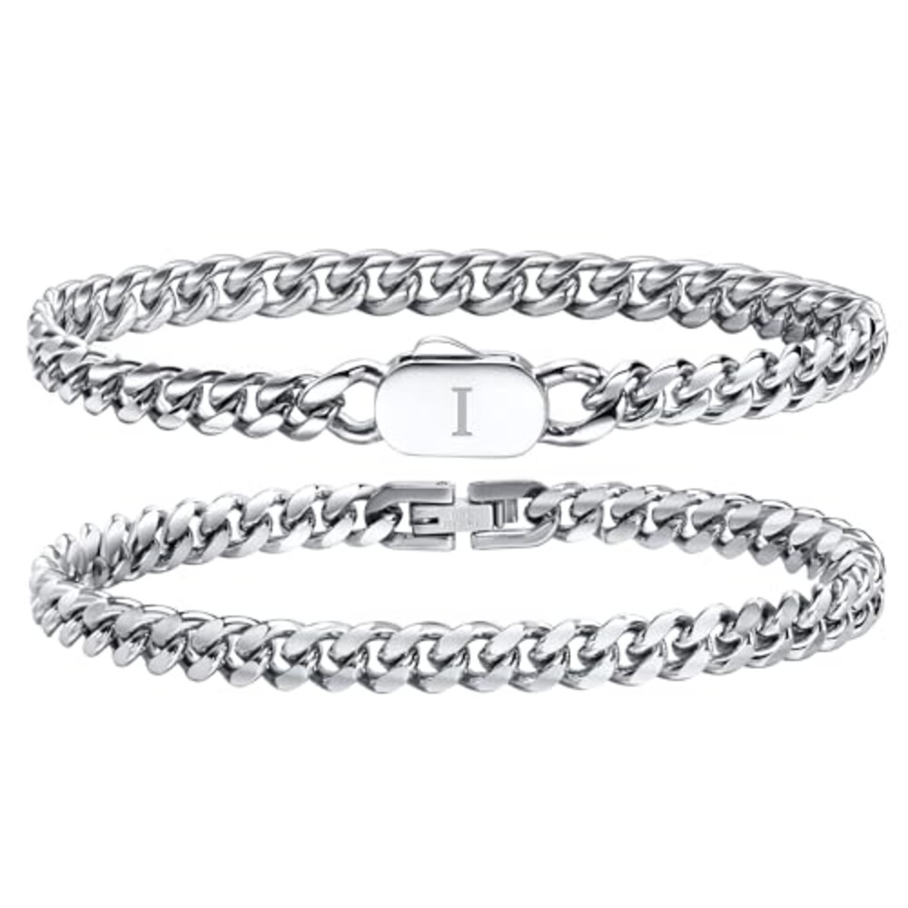 Hisatan Initial Bracelets for Men, 2 Pcs