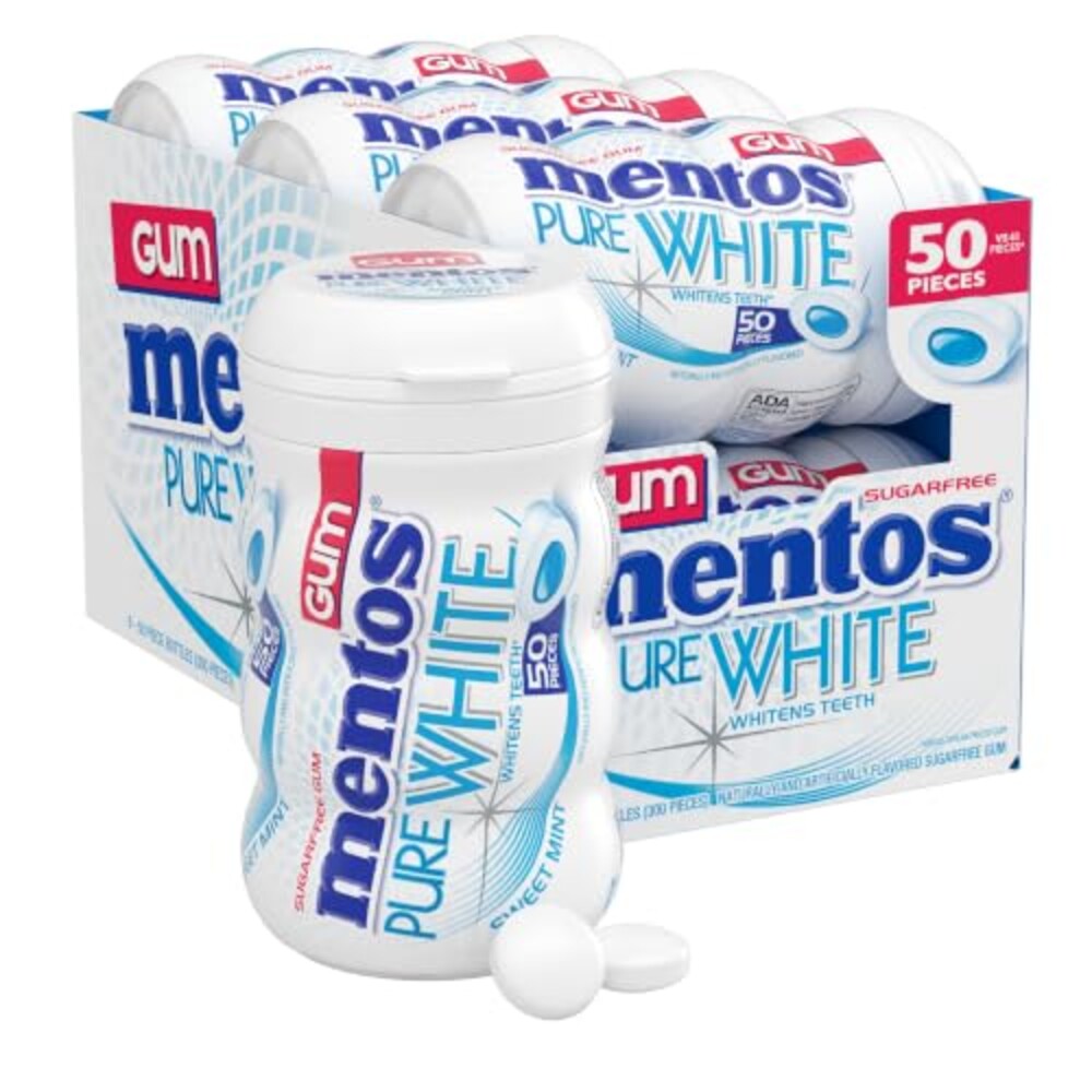 Mentos Pure White Sugar Free Gum, Sweet