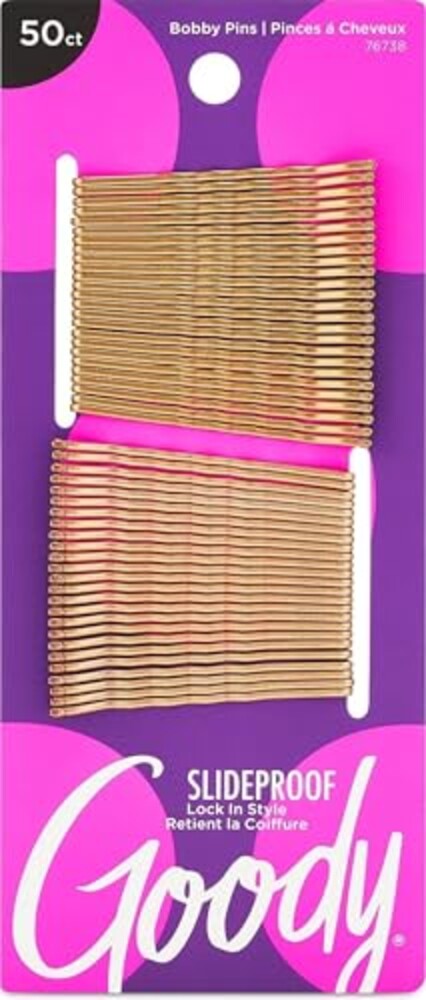 Goody SlideProof Bobby Pins - 50 Ct, Met