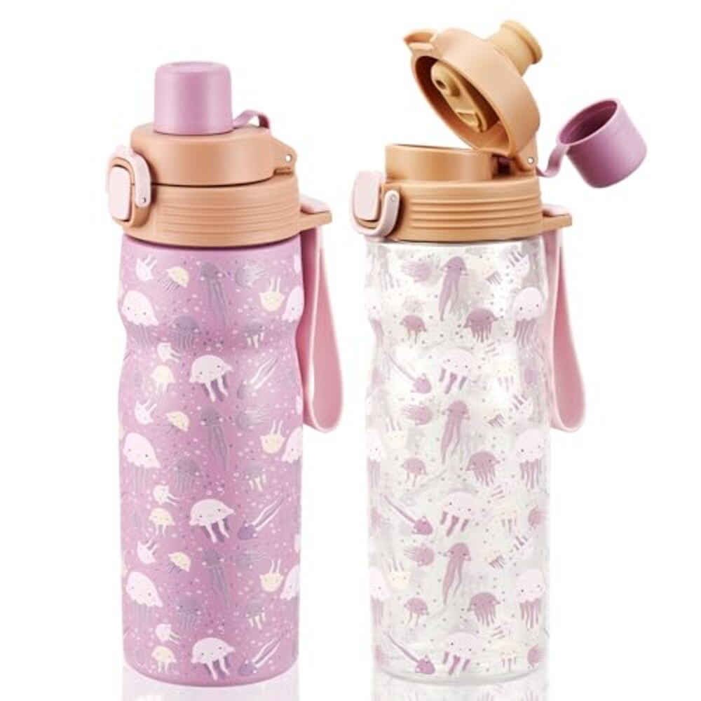 MAISON HUIS Kids Water Bottles 2 Pack, 1