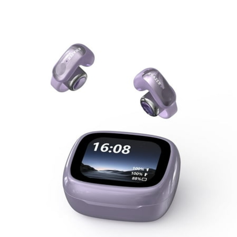 ERAZER XF28 Open Earbuds AI Translation Real Time Bluetooth Earbuds with LED Display Screen Support 134 Languages