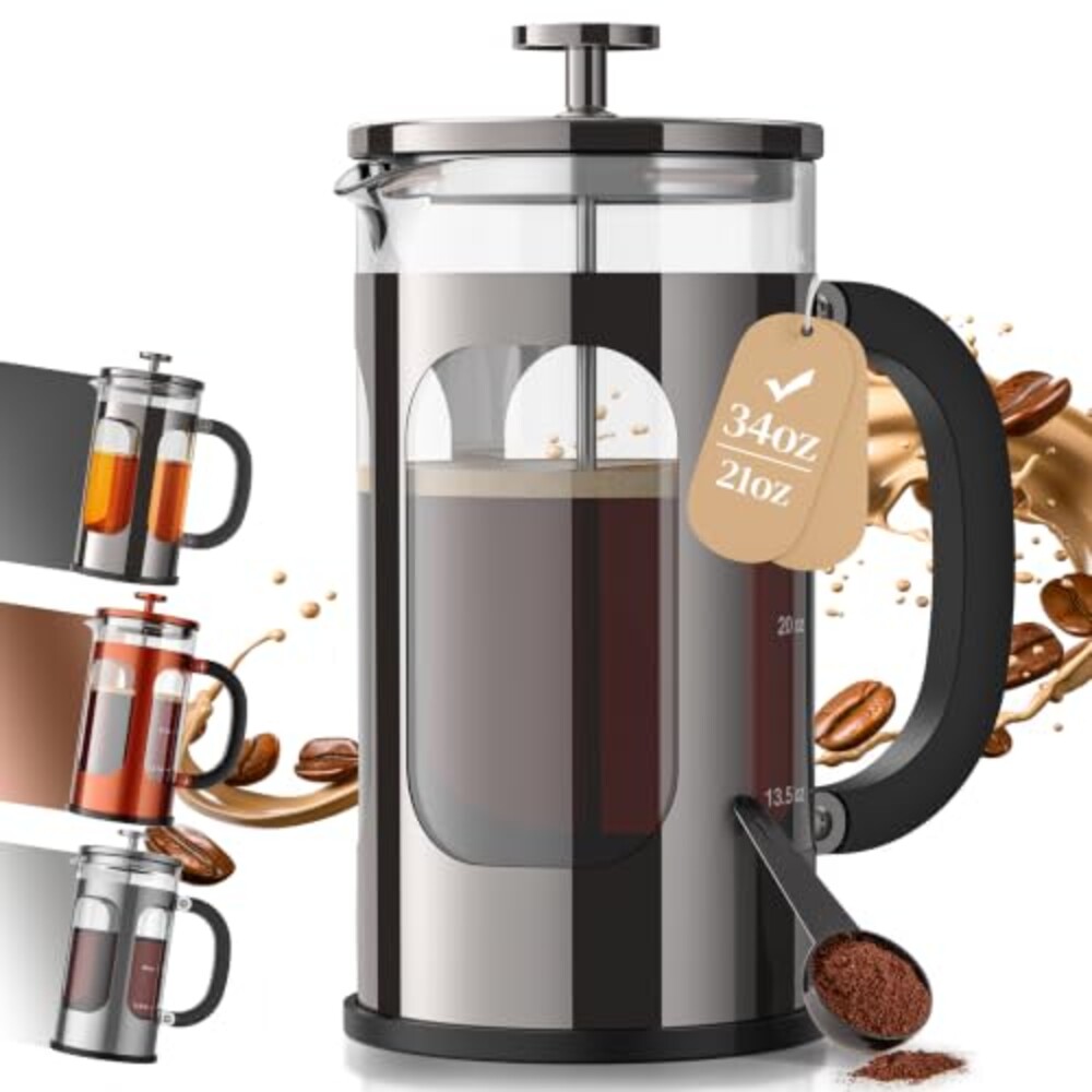 Veken French Press Coffee Maker, No Plas