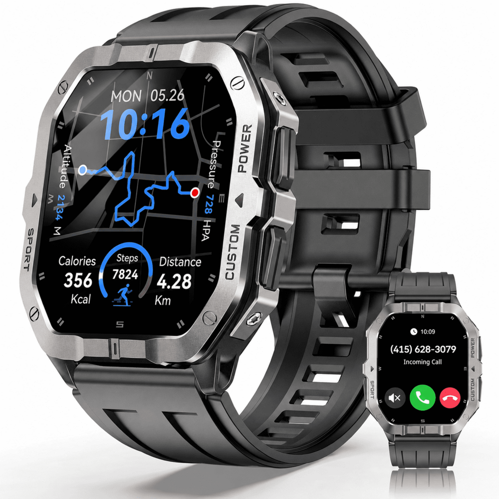 Cillso 2026 Military Smart Watch for Men, Built-in GPS, 2.02" Rugged Outdoor Fitness Watch with Bluetooth Calling, Compass, Training Load, 2ATM Waterproof, 100+ Sports Modes for Android & iPhone