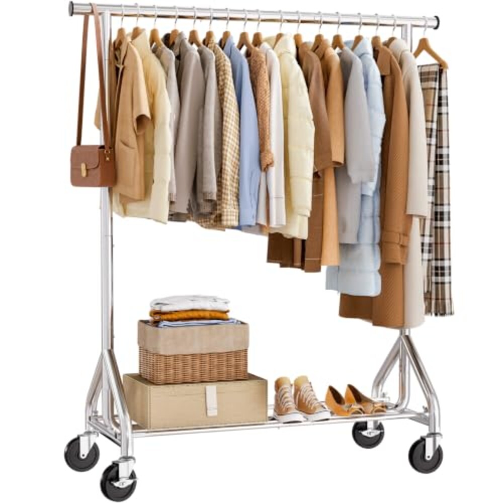 HYSEYY Clothes Rack, Rolling Heavy Duty