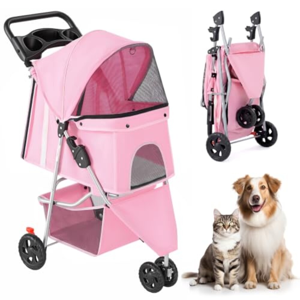 KMFurnila 3 Wheel Pet Stroller for Dogs