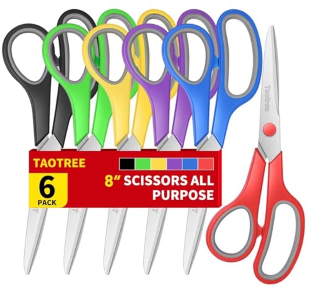 Scissors Bulk Set of 6-Pack, Taotree 8"S