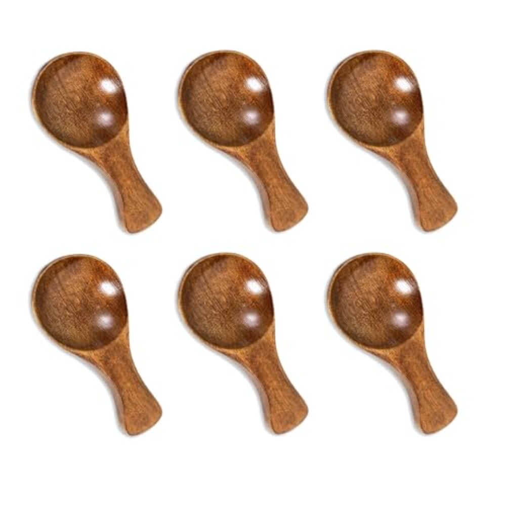 6 Pcs Small Wooden Spoons 3.15 Inch Hone