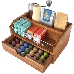 NiHome Solid Wood & Acrylic Coffee Stati