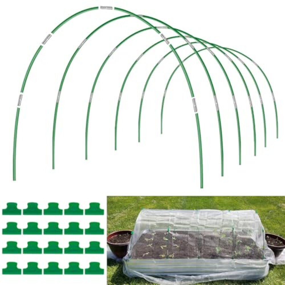 Garden Hoops Grow Tunnel, 6 Sets 8ft Rus