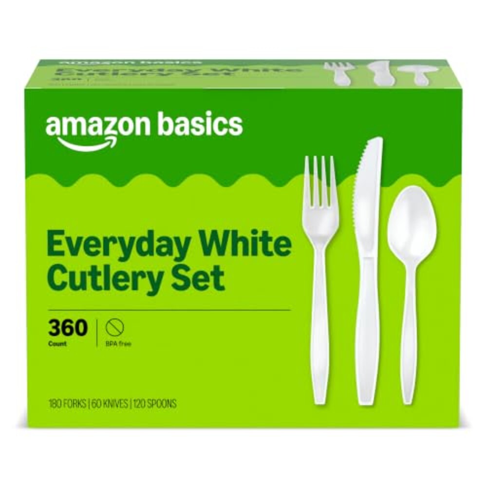 Amazon Basics Disposable Everyday White